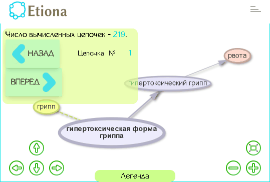 gif из скриншотов части ответа программы